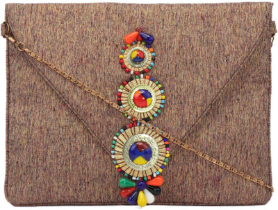 

Anekaant Women Casual Brown Silk Sling Bag