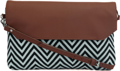 

Anekaant Women Casual Brown, White Cotton Sling Bag