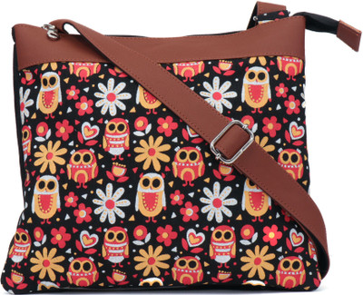 

Anekaant Women Casual Multicolor Canvas, PU Sling Bag