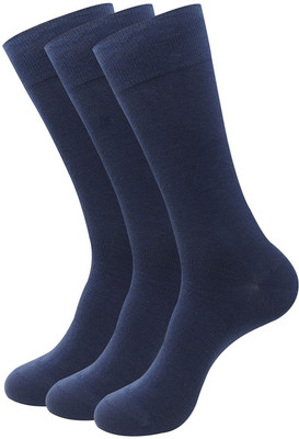 QUEERY Men Solid Mid-Calf/Crew(Pack of 3)