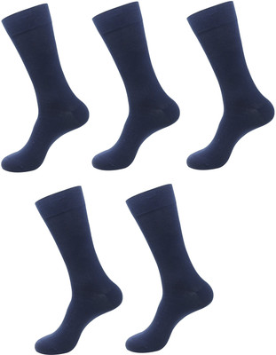 QUEERY Men Solid Mid-Calf/Crew(Pack of 5)