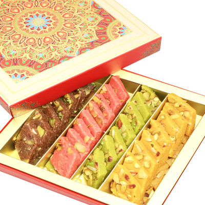 

Ghasitaram Gifts Assorted Sugarfree Kaju Katlis in Fancy Box(500 g, Box)