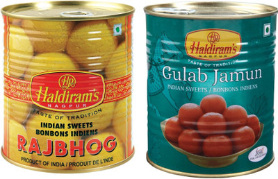 

Haldiram's Rajbhog and Gulab Jamun (Combo Pack)(2 kg, Tin)