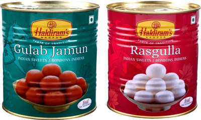 

Haldiram's Gulab Jamun and Rasgulla (Combo Pack)(2 kg, Tin)
