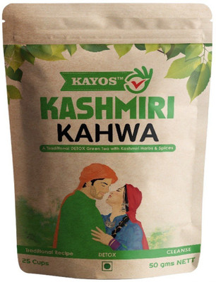 

Kayos Kashmiri Kahwa - Detox Green Tea with Kashmiri Herbs & Spices - Improves Digestion, Burns Fat, Boosts Immunity - 50g Ginger, Cinnamon, Cloves, Cardamom Herbal Infusion(50 g, Pouch)