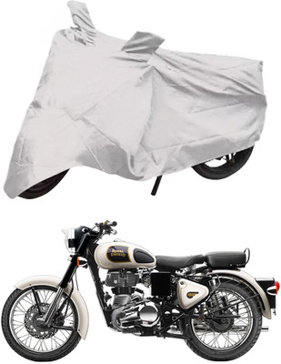 Deltakart Two Wheeler Cover for Royal Enfield(Classic 350, Silver)