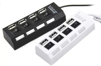 

RetailShopping Individual Power 4 Switch Combo Black White LED USB Port Hi-Speed USB Hub(Black, White)