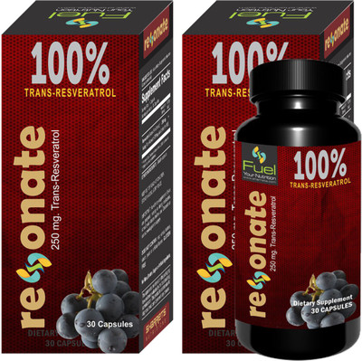 

SHARRETS NUTRITIONS 100% TRANS RESVERATROL - RESONATE 250mg (PACK OF 2 X 30 CAPSULES)(60 No)
