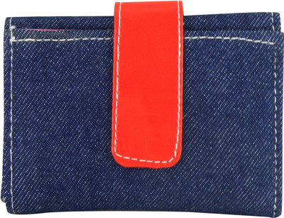 

EMOSHA Women Blue Denim Wallet(6 Card Slots), Red