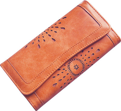

ZELP Women Brown Genuine Leather Wallet(7 Card Slots)