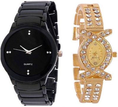 

Varni Retail Trendy Black Men And AKS Women Stylish Couple Combo Wrist Watch For Couple Watch - For Couple