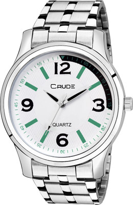 

Crude rg2009 stainless steel case white dial metalic finish case all occasion perfect Watch - For Men