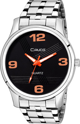 

Crude rg2013 stainless steel case steel chain black dial metalic collection Watch - For Men
