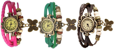 

OpenDeal Stylish Leather Butterfly New Fashion BD0056 Watch - For Women