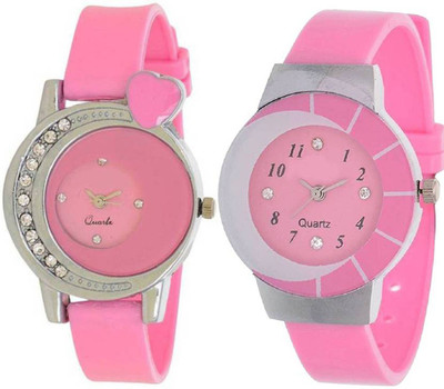 

Swadesi Stuff New arrival Cute Pink color watch combo of 2 watch 101 Watch - For Women