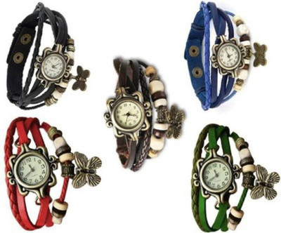 

Swadesi Stuff New Arrival Multi color bracelet watch for women combo of 5 watches 107 Watch - For Women