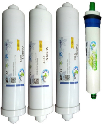 

Earth Ro System 1 Year RO service Kit ,earth80 gpd with Inline set Solid Filter Cartridge(0.01, Pack of 4)