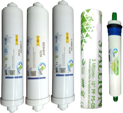 

Earth Ro System 1 Year RO service Kit,earth80 gpd membrane with Inline set Solid Filter Cartridge(0.01, Pack of 5)