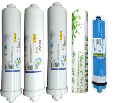 

Earth Ro System 1 Year RO service Kit ,hitech membrane with Inline set Solid Filter Cartridge(0.01, Pack of 5)
