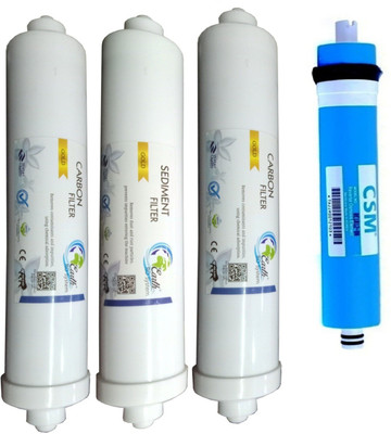 Earth Ro System 1 Year RO service Kit,CSM with Inline set Solid Filter Cartridge(0.01, Pack of 4)