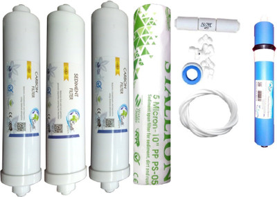 

Earth Ro System 1year RO service Kit and Earth 100 GPD with inlineset Solid Filter Cartridge(0.01, Pack of 9)