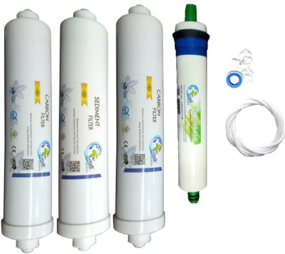 

Earth Ro System 1 Year RO service Kit with Earth80 GPD membrane and Inline set Solid Filter Cartridge(0.01, Pack of 7)