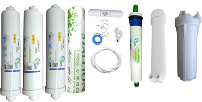 

Earth Ro System 1 Year RO service Kit with Inline set and earth80 gpd membrane Solid Filter Cartridge(0.01, Pack of 11)