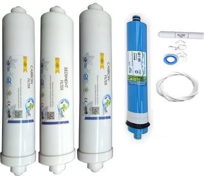 

Earth Ro System 1 Year hi-tech 75 membrane RO service Kit with Inline set Solid Filter Cartridge(0.01, Pack of 8)