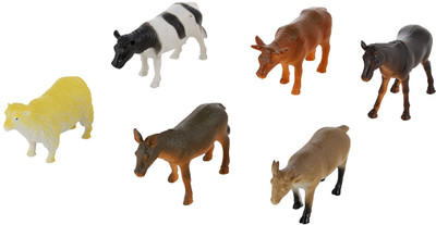 piggie farm animals toys set of 6(Multicolor)