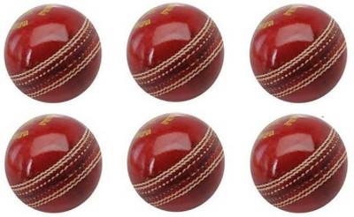

KRG SPORTS 2 PIECE Cricket Leather Ball(Pack of 6, Maroon), Red