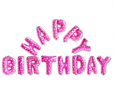 

AMFIN Printed Happy Birthday Letter Foil Balloons Balloon(Pink, Pack of 1)