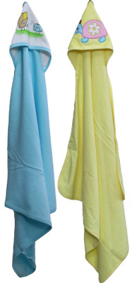 

ANNAPURNA SALES Cotton 240 GSM Bath Towel Set(Pack of 2, Multicolor), Blue & yellow