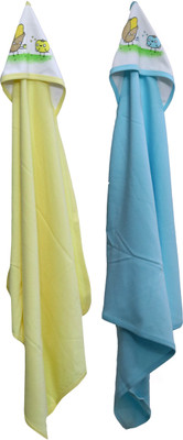 

ANNAPURNA SALES Cotton 240 GSM Bath Towel Set(Pack of 2, Multicolor), Yellow;blue