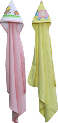 

ANNAPURNA SALES Cotton 240 GSM Bath Towel Set(Pack of 2, Multicolor), Peach;yellow