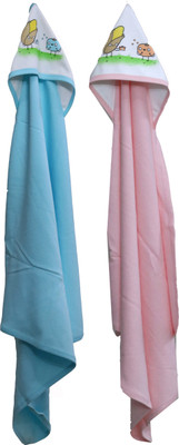 

ANNAPURNA SALES Cotton 240 GSM Bath Towel Set(Pack of 2, Multicolor), Blue;peach
