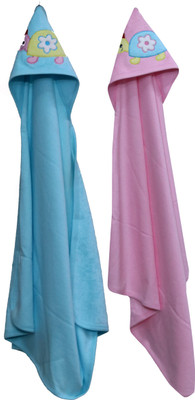 

ANNAPURNA SALES Cotton 240 GSM Bath Towel Set(Pack of 2, Multicolor), Blue;pink