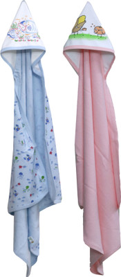

ANNAPURNA SALES Cotton 240 GSM Bath Towel Set(Pack of 2, Multicolor), Blue;peach