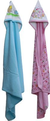 

ANNAPURNA SALES Cotton 240 GSM Bath Towel Set(Pack of 2, Multicolor), Blue;pink