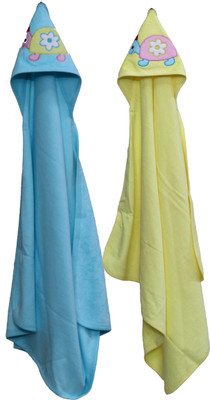 

ANNAPURNA SALES Cotton 240 GSM Bath Towel Set(Pack of 2, Multicolor), Blue & yellow
