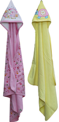 

ANNAPURNA SALES Cotton 240 GSM Bath Towel Set(Pack of 2, Multicolor), Pink;yellow