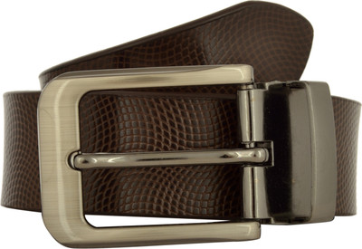 Exotique Men Casual Brown Genuine Leather Belt