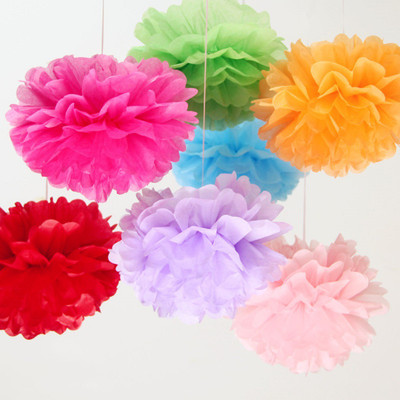 

Sukot 7 PCs Multi-color Hanging Flower Pompom Decoration Pom Pom Wedding Party Decoration Pom Pom Ball Size - 10 inch(Set of 7)