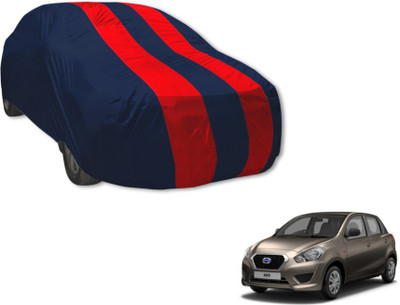 MOCKHE Car Cover For Datsun Go (Without Mirror Pockets)(Blue, Red)