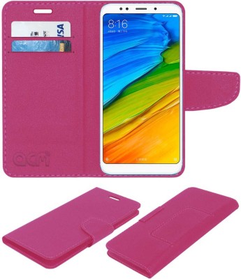 ACM Flip Cover for Mi Redmi 5 Plus(Pink, Cases with Holder, Pack of: 1)
