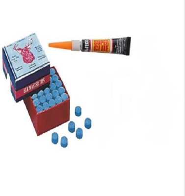 Laxmi Ganesh Billiard FOOT ELKA MASTER CUE TIP (9MM) 50 PIECE+CUE TIP GLUE GEL Snooker, Pool, Billiards Cue Stick(Microfibre)