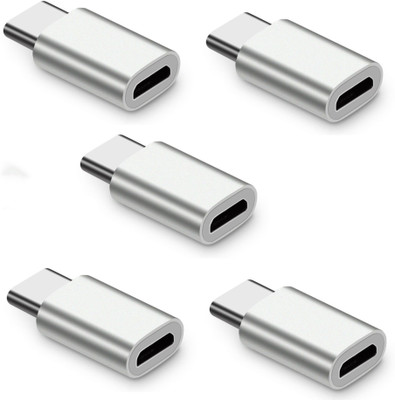 

ReTrack SET OF 5PC Alumium Alloy Micro-Usb Female To Male USB-3.1 USB Adapter(Silver)