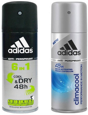 

ADIDAS Cool & Dry & Climacool Deodorant Spray - For Men(150 ml, Pack of 2)