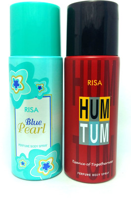 

risa Blue Pearl And Hum Tum Perfume Body Spray - For Men & Women(300 ml, Pack of 2)