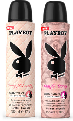 

Playboy Pk of 2 (Lovely & Sexy) Deodorant Spray - For Women(300 ml, Pack of 2)