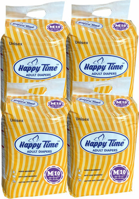 

Happy Time Unisex -Medium 10 units (Pack of 4) Adult Diapers - M(40 Pieces)